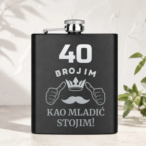XX brojim kao mladić stojim - Pljoska – proizvod sa printom