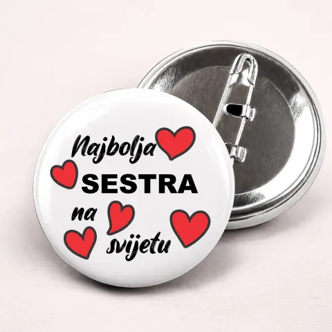 Najbolja sestra na svijetu 2 - Bedževi – proizvod sa printom